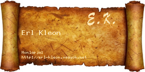 Erl Kleon névjegykártya